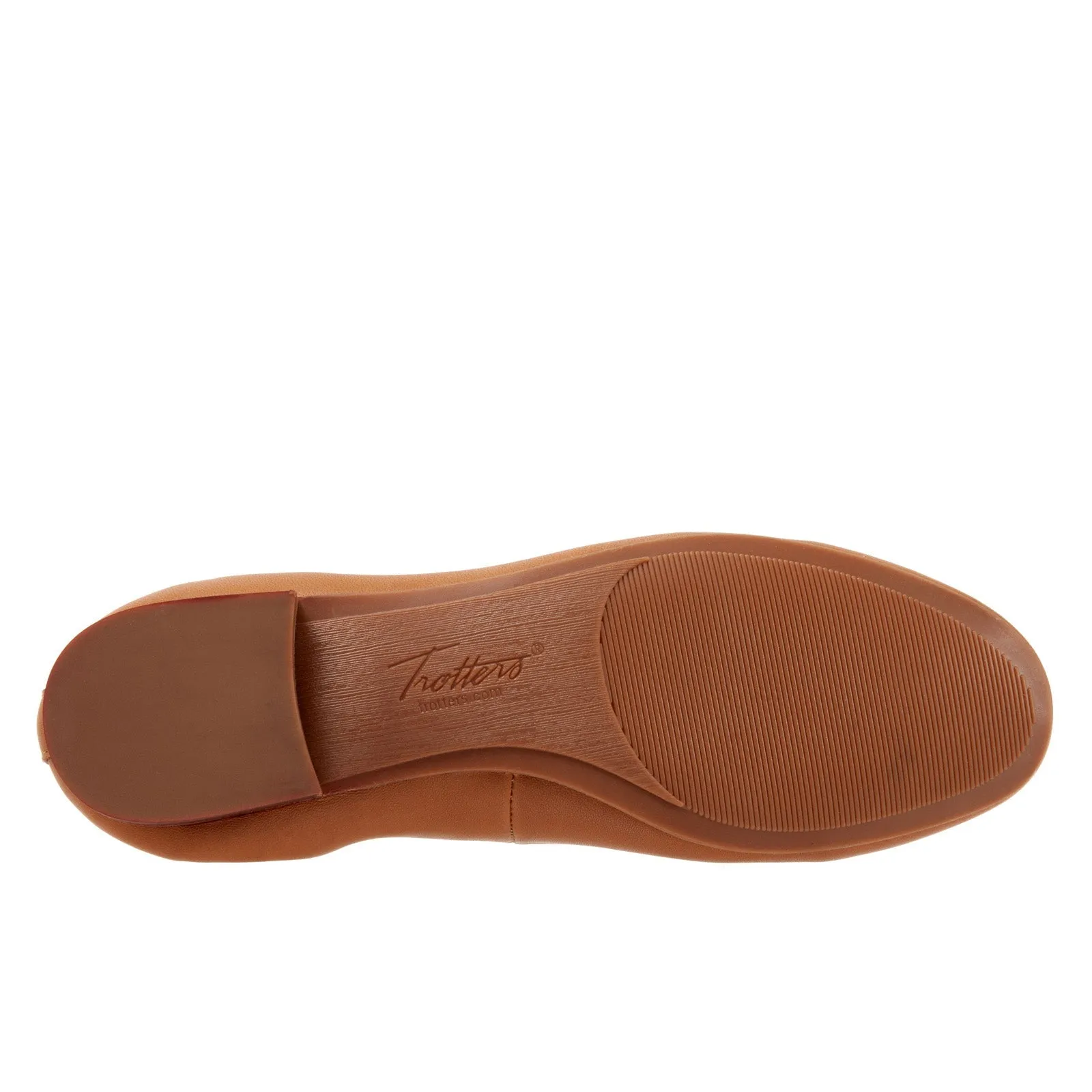 Trotters Gia T2252-215 Womens Brown Wide Leather Slip On Ballet Flats Shoes
