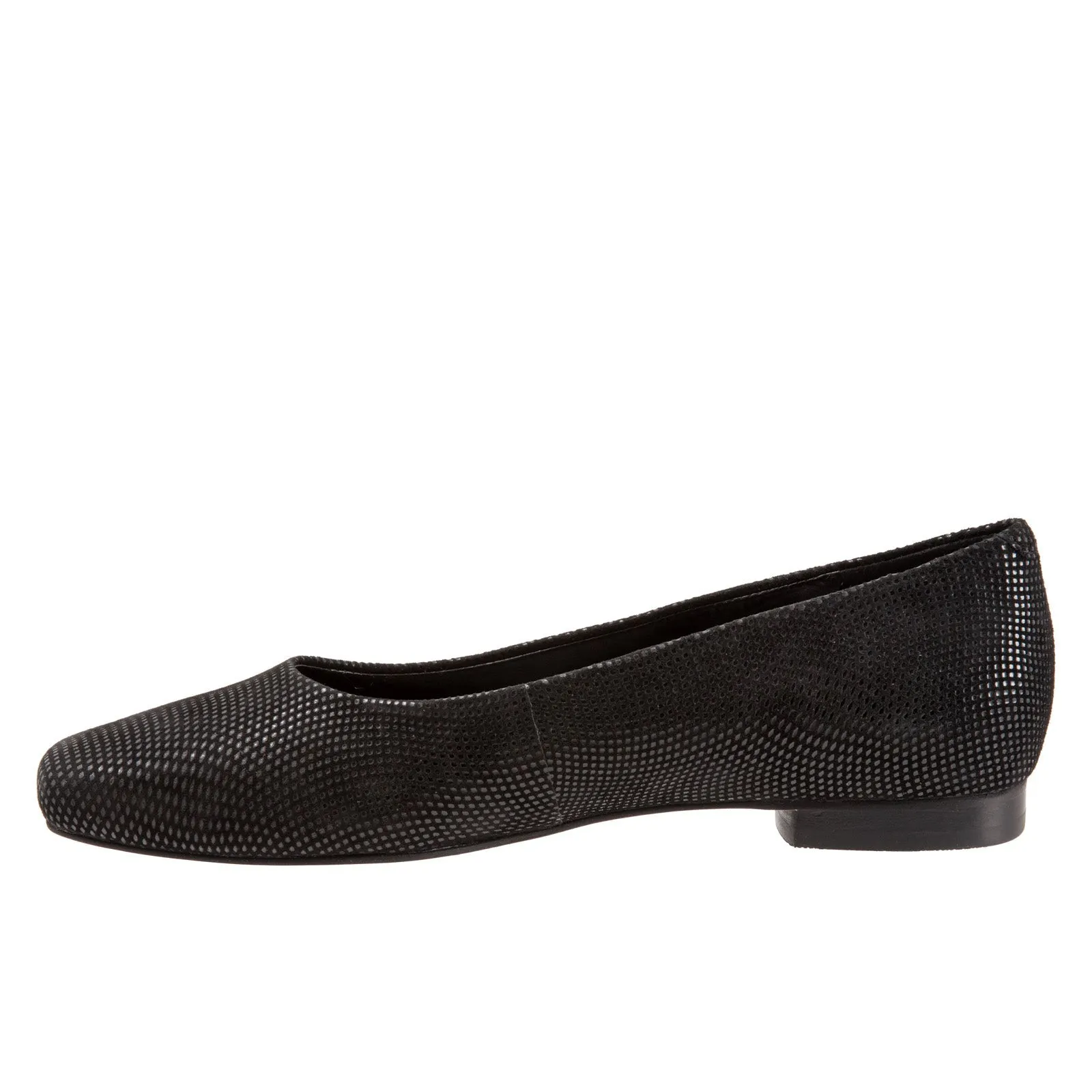 Trotters Honor T2057-004 Womens Black Leather Slip On Ballet Flats Shoes