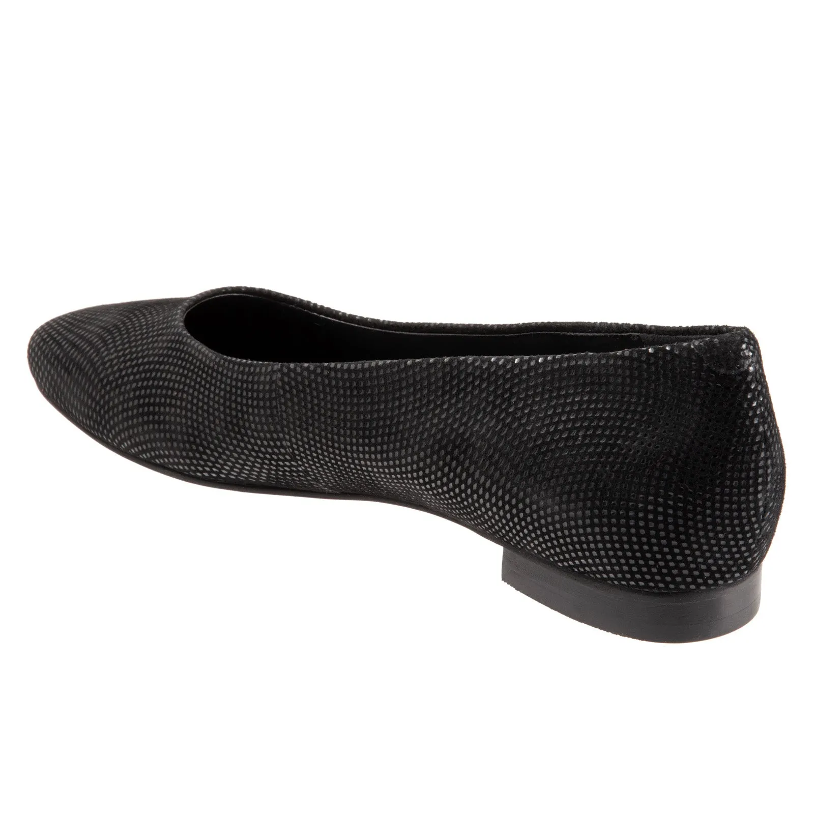 Trotters Honor T2057-004 Womens Black Leather Slip On Ballet Flats Shoes