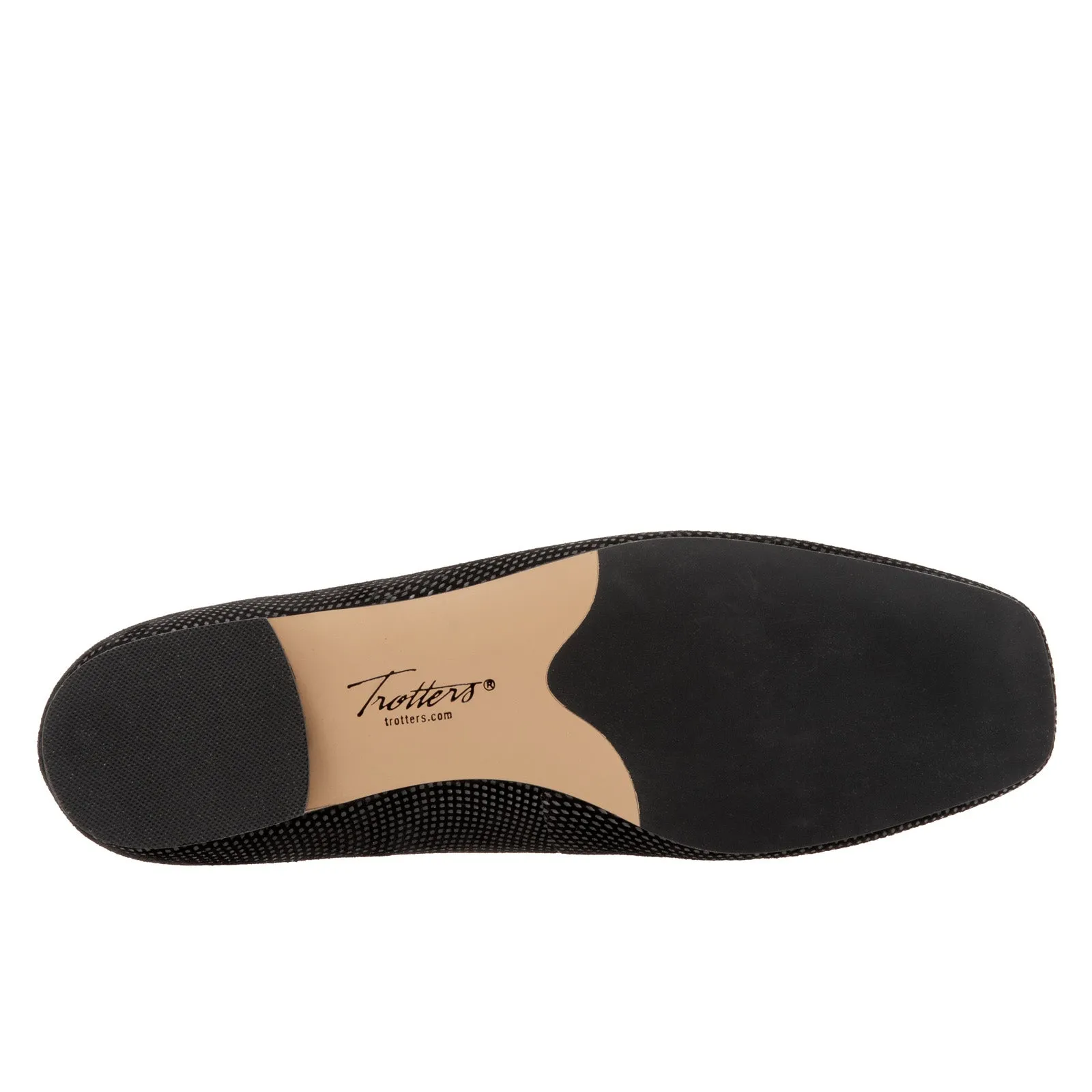 Trotters Honor T2057-004 Womens Black Leather Slip On Ballet Flats Shoes