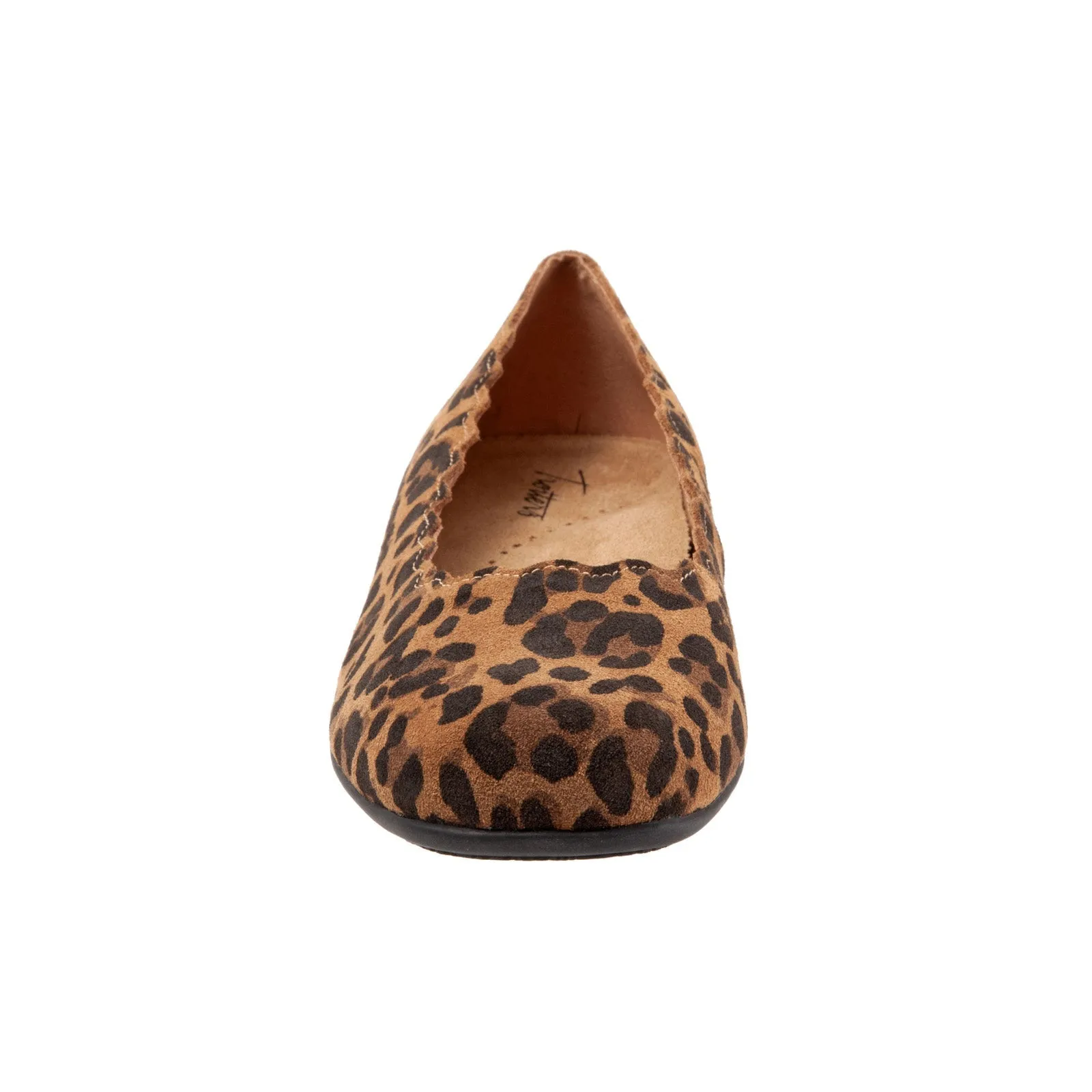 Trotters Sabine T2255-910 Womens Brown Suede Slip On Ballet Flats Shoes