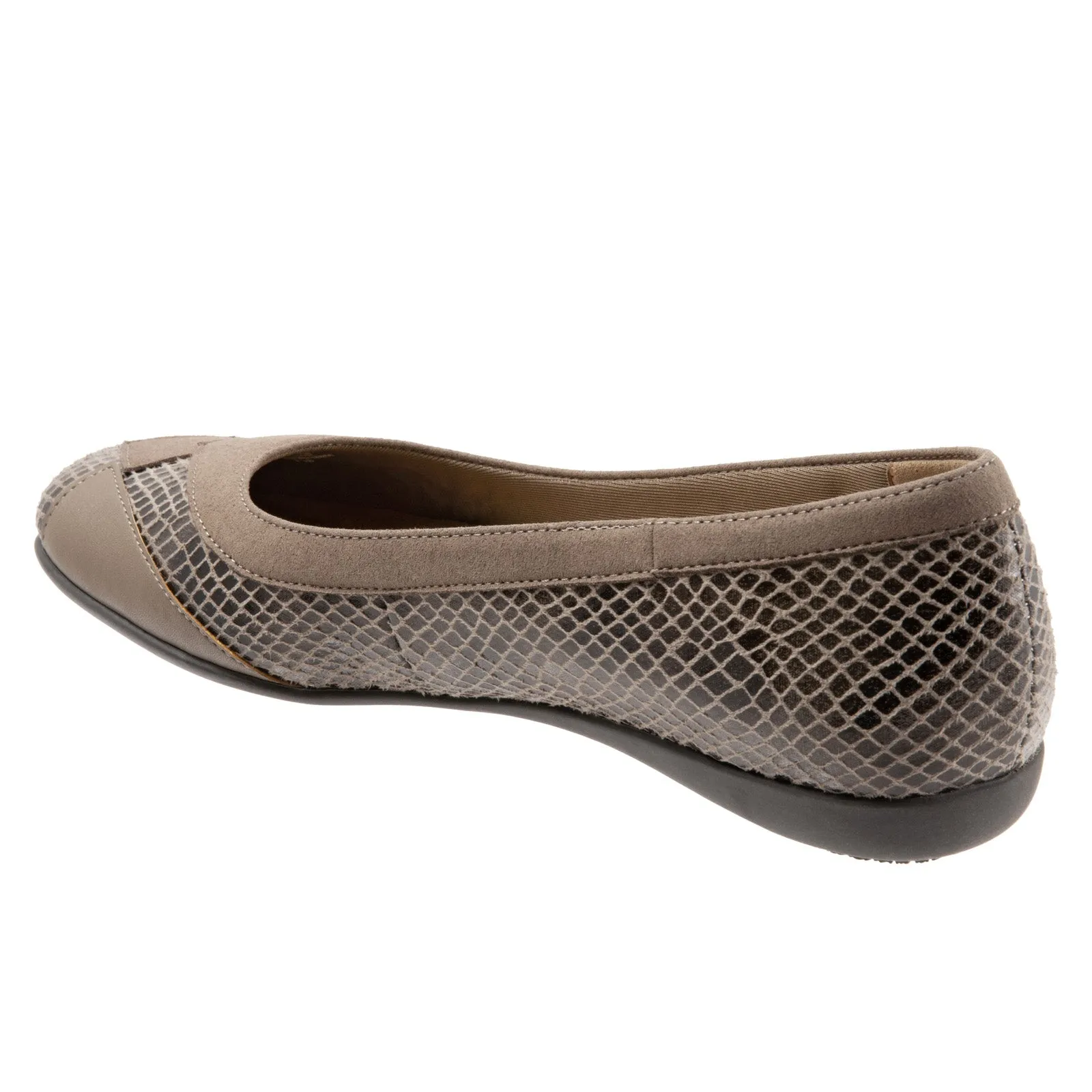 Trotters Sharp T1866-104 Womens Brown Narrow Leather Ballet Flats Shoes