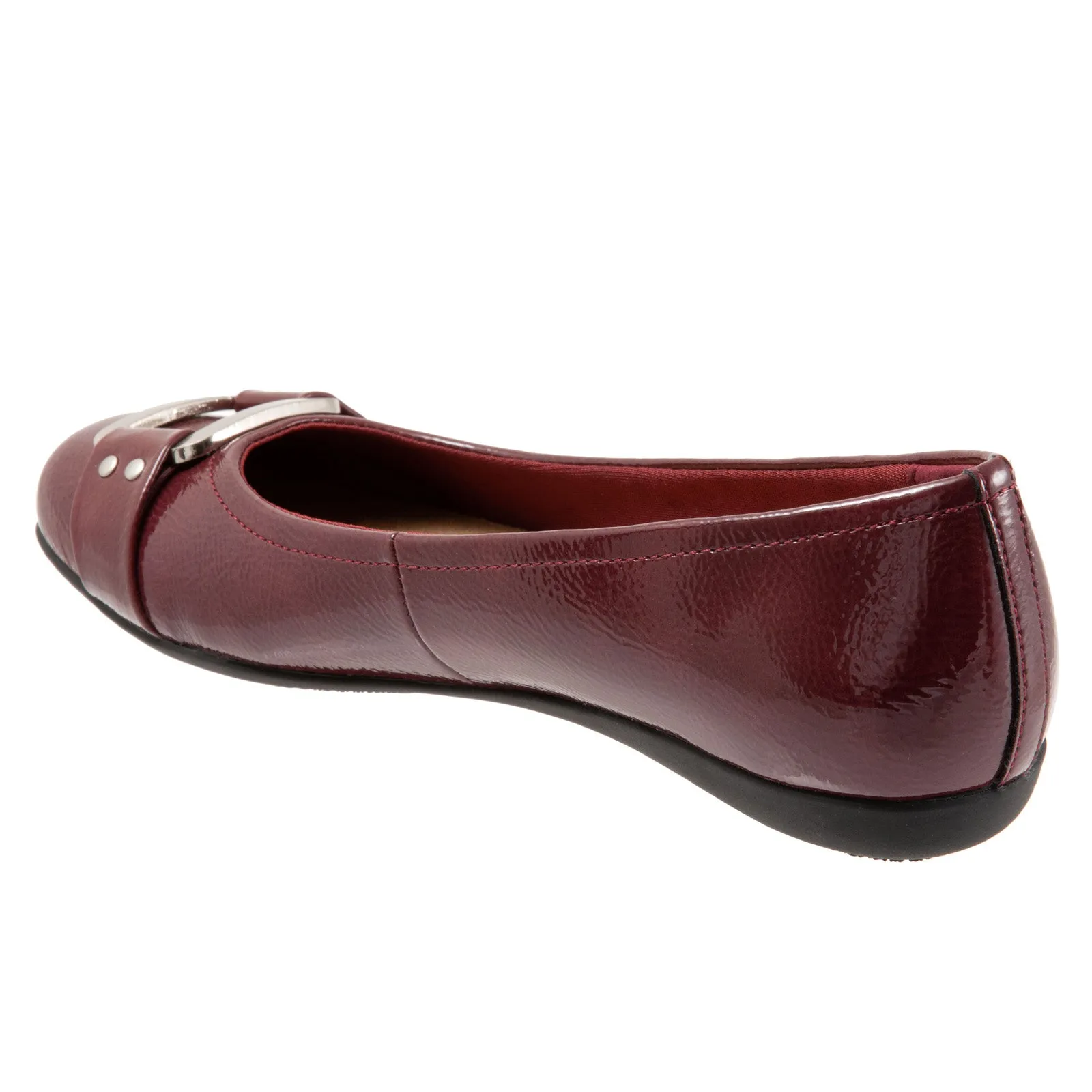 Trotters Sizzle Sign T1251-654 Womens Burgundy Narrow Ballet Flats Shoes