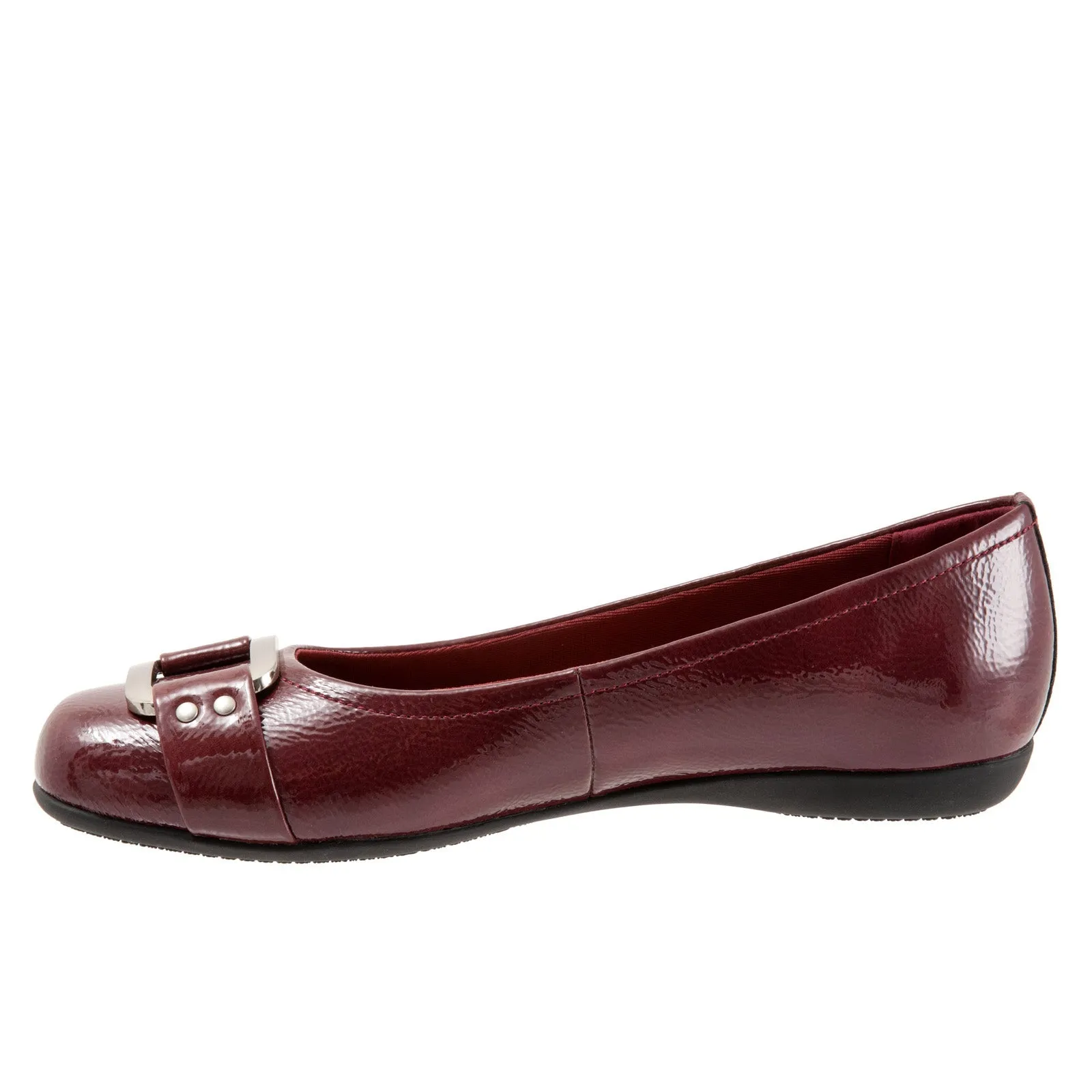 Trotters Sizzle Sign T1251-654 Womens Burgundy Narrow Ballet Flats Shoes
