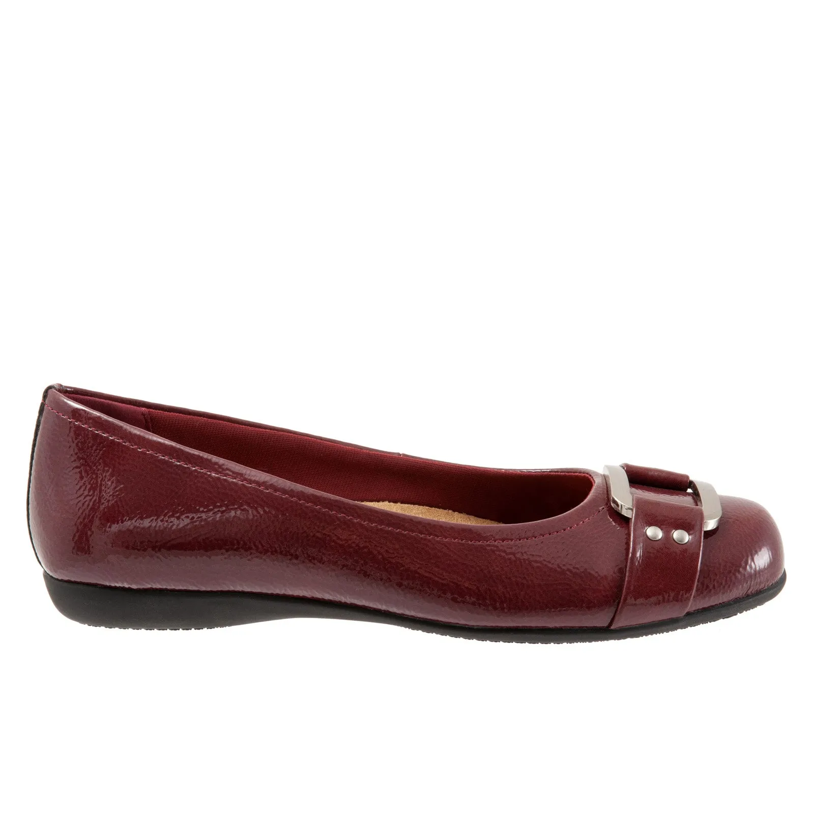 Trotters Sizzle Sign T1251-654 Womens Burgundy Narrow Ballet Flats Shoes