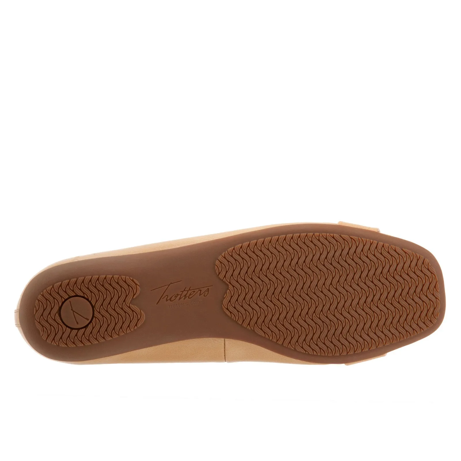Trotters Sizzle T1251-180 Womens Beige Narrow Leather Ballet Flats Shoes