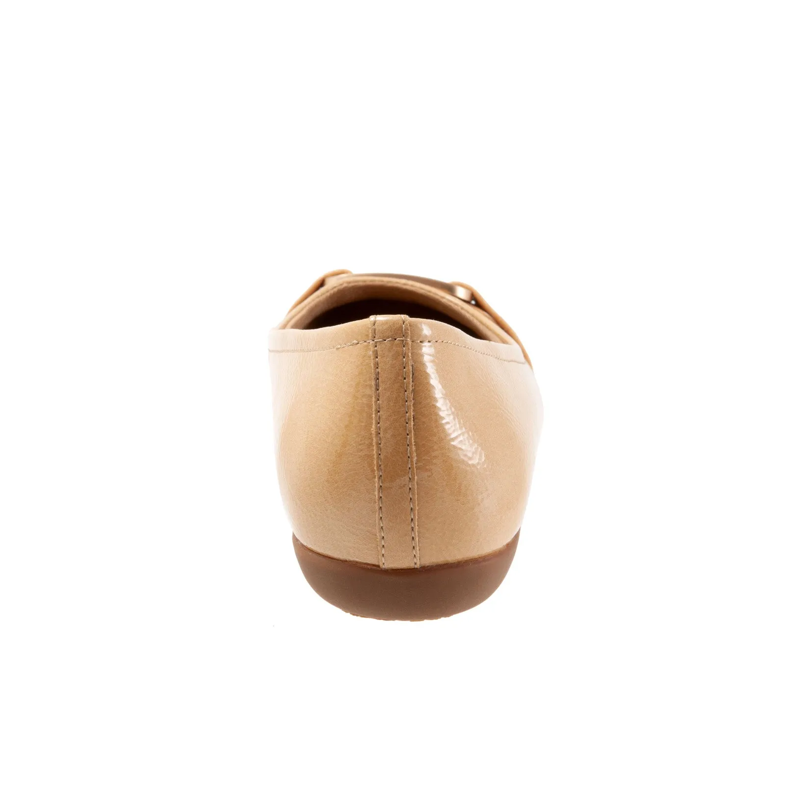 Trotters Sizzle T1251-180 Womens Beige Narrow Leather Ballet Flats Shoes