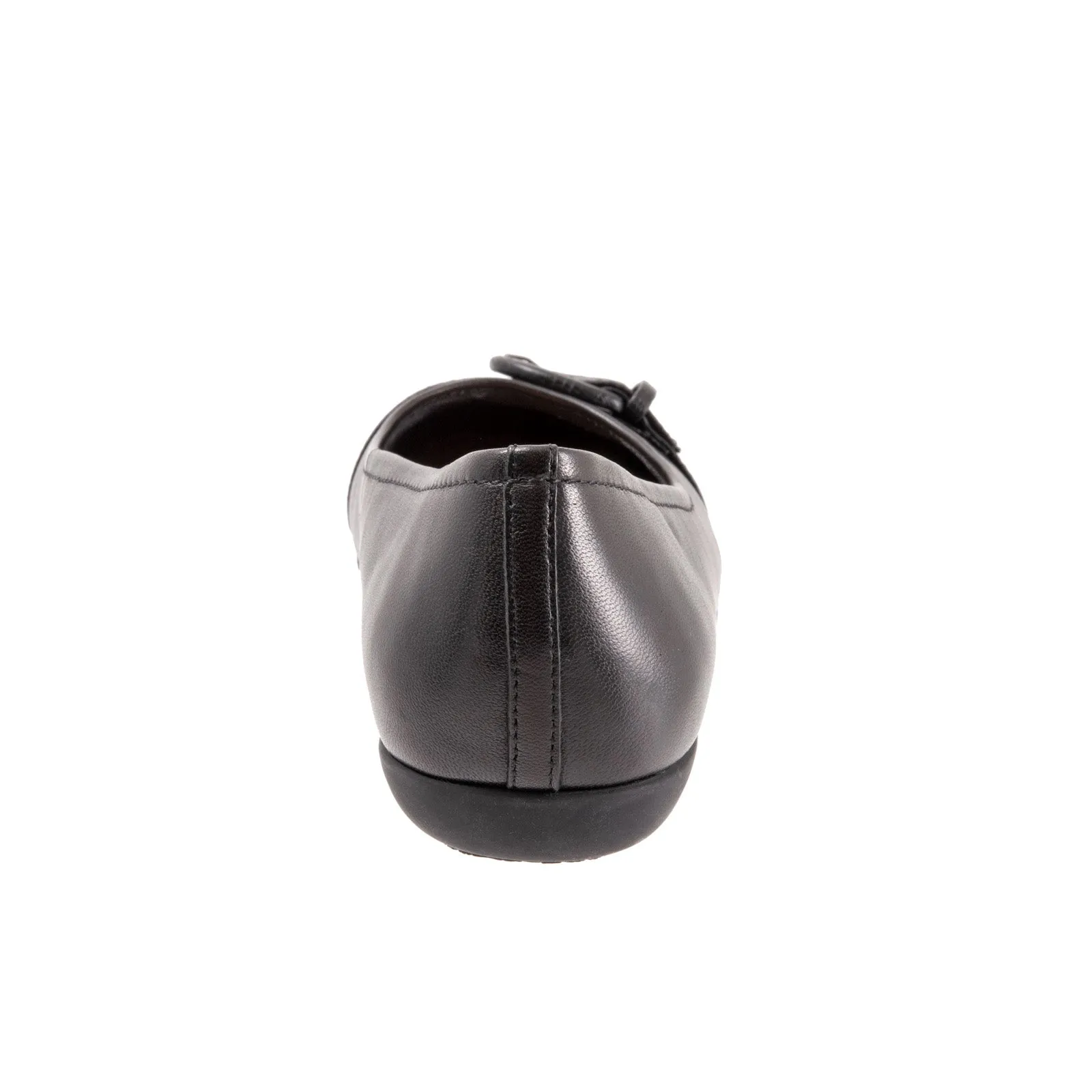 Trotters Sylvia T2166-001 Womens Black Narrow Leather Ballet Flats Shoes