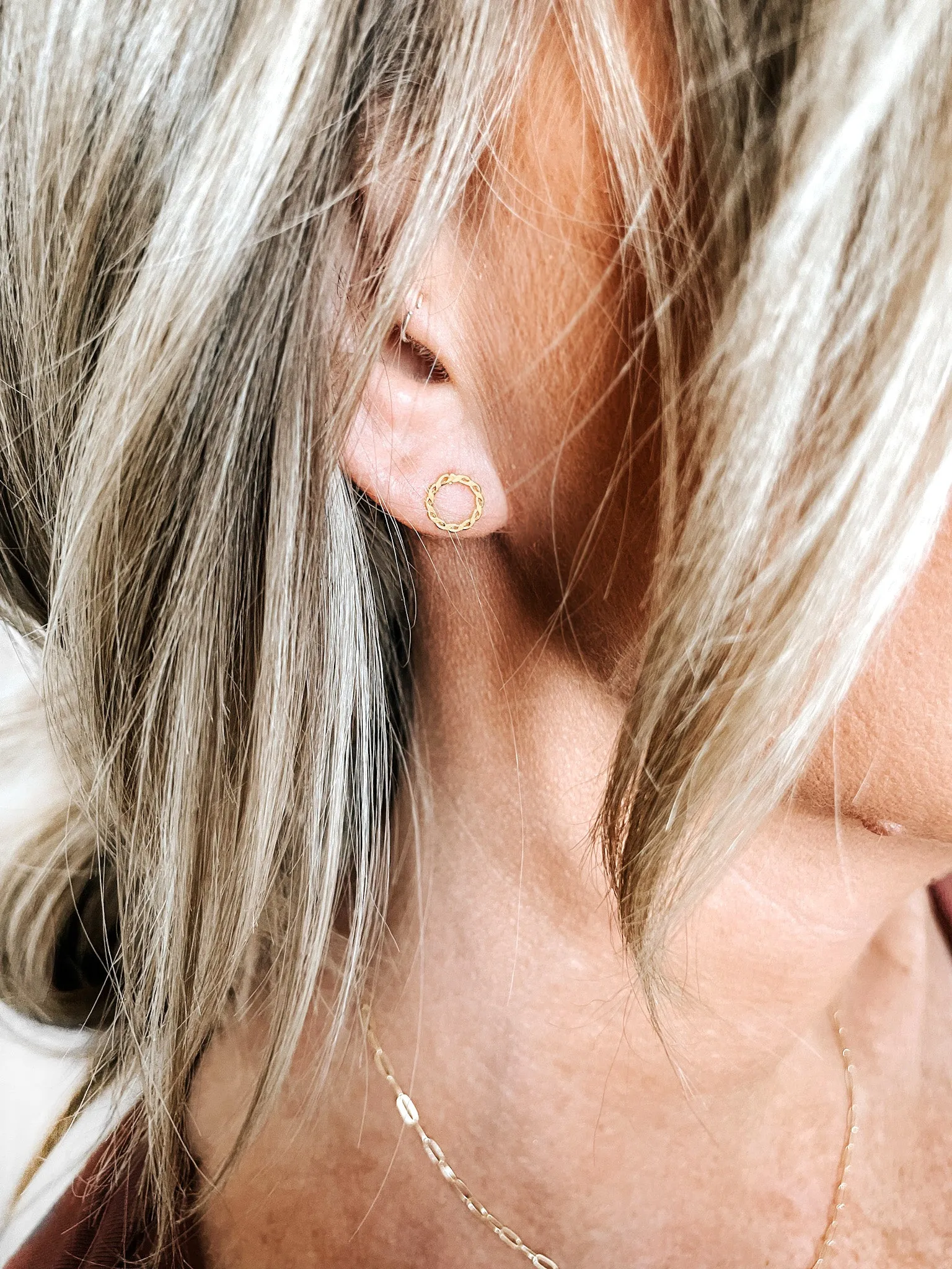 Twisted Open Circle Earrings