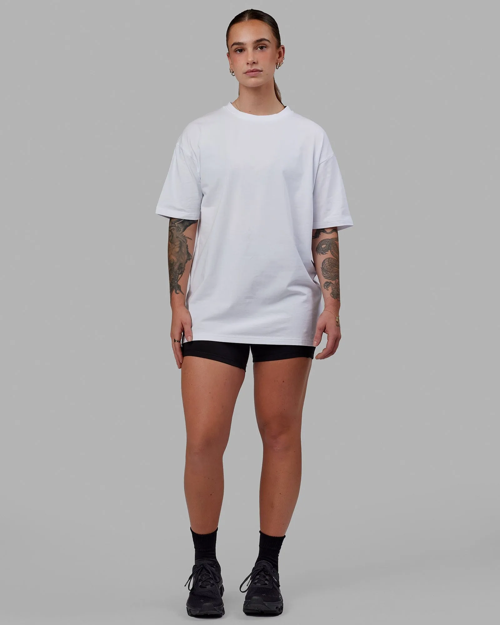 Unisex Love The Run FLXCotton Tee Oversize - White-Black