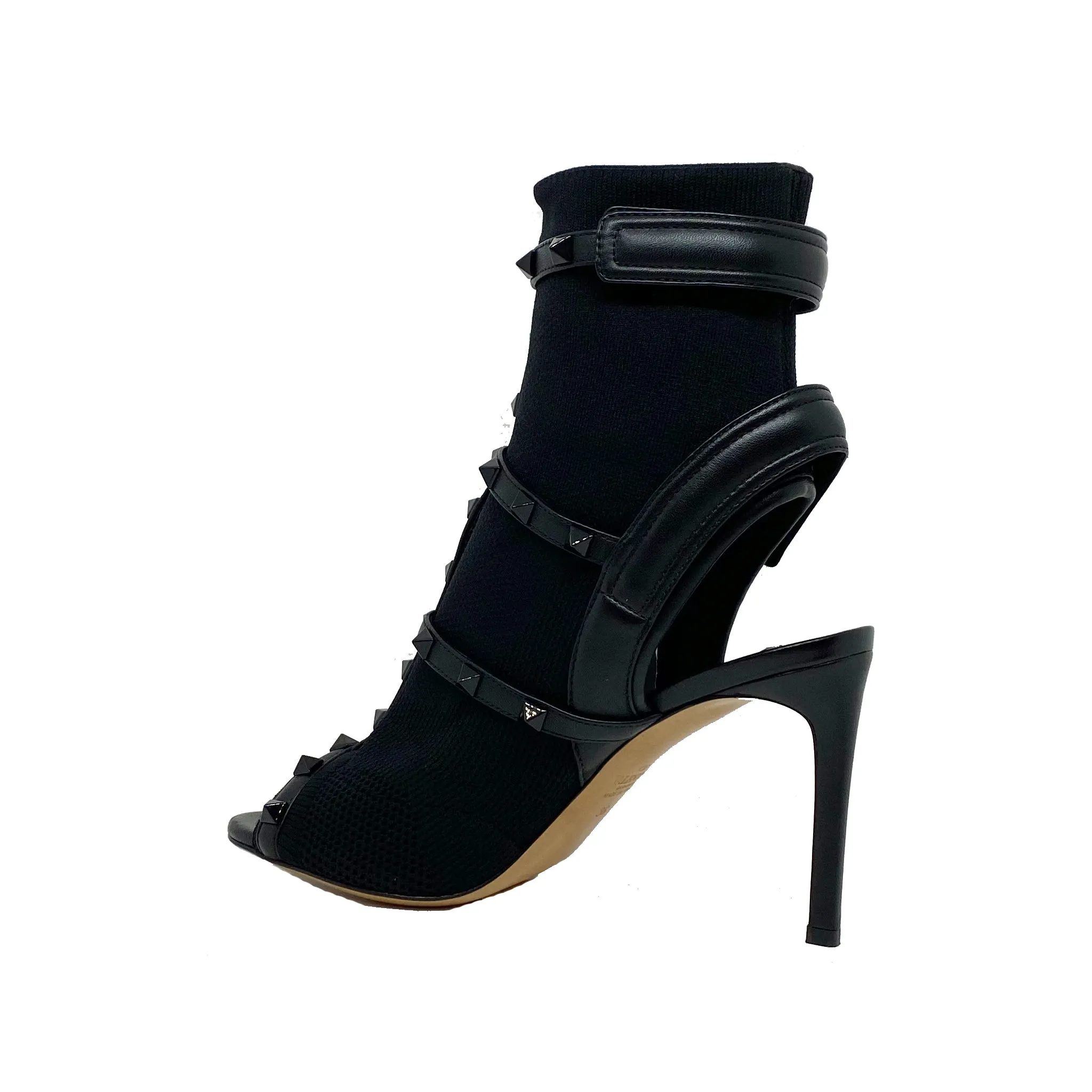 VALENTINO GARAVANI Rockstud Sock Heel Sandals - 9 cm