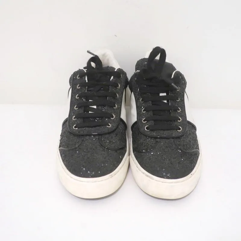 Valentino Glitter Flycrew Rockstud Sneakers Black/White Size 38