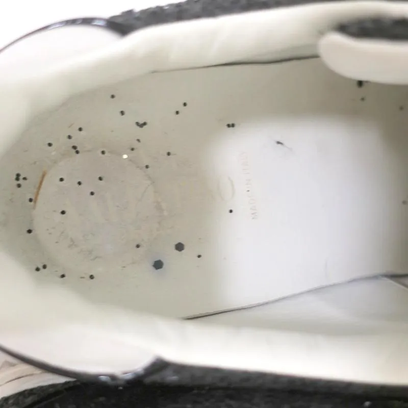 Valentino Glitter Flycrew Rockstud Sneakers Black/White Size 38