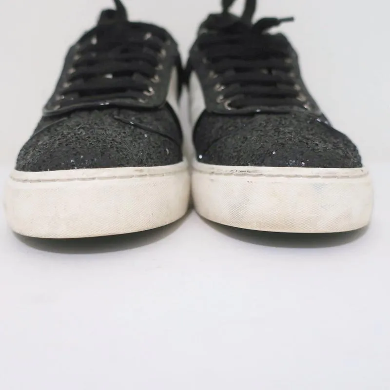 Valentino Glitter Flycrew Rockstud Sneakers Black/White Size 38