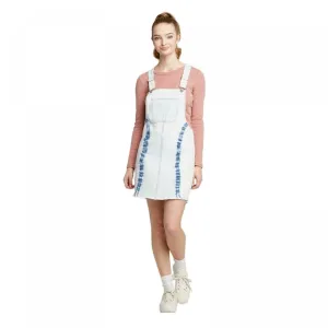 Wild Fable Women's Tie Dye Denim Pinafore Mini Dress