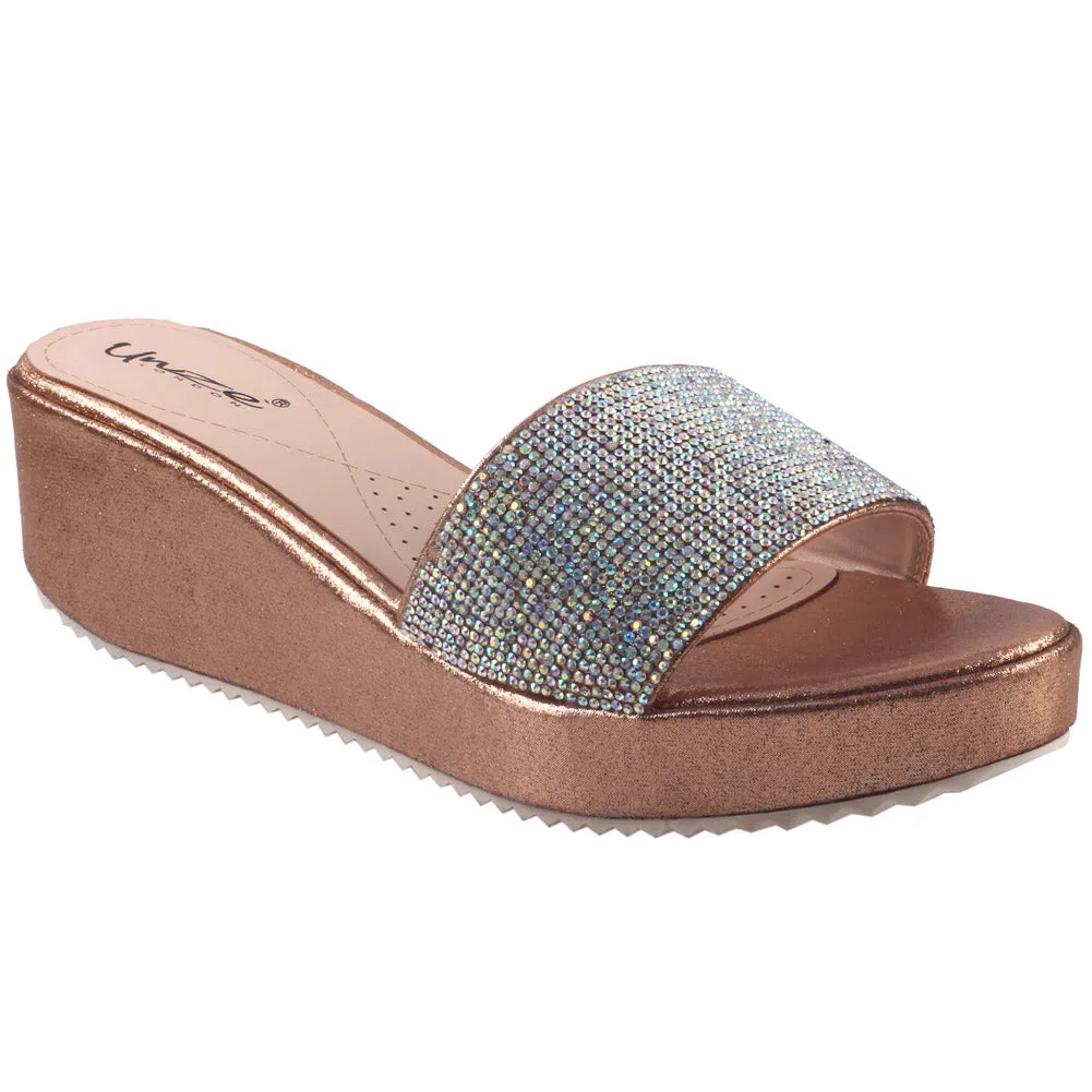 Womens ‘Aruga’ Shimmery Wedge Sandals
