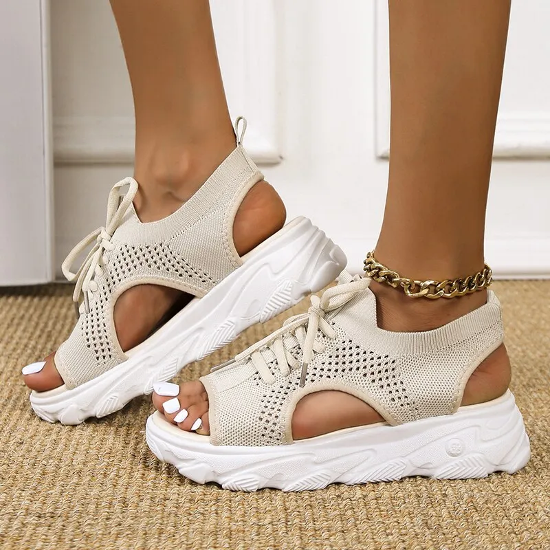Women’s Casual Open Toe Mesh Wedge Sneakers Sandal | Perfect for Casual Days