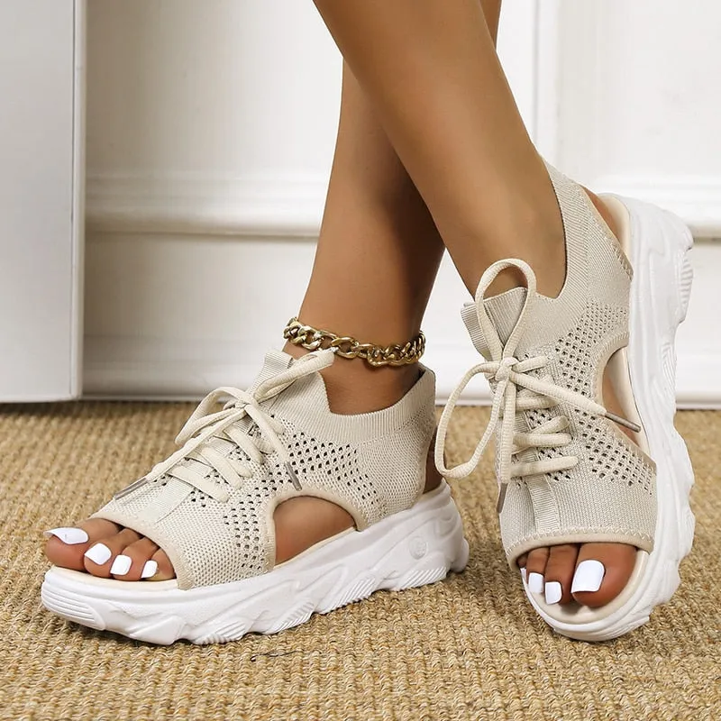 Women’s Casual Open Toe Mesh Wedge Sneakers Sandal | Perfect for Casual Days