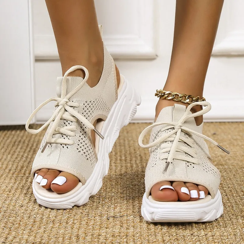 Women’s Casual Open Toe Mesh Wedge Sneakers Sandal | Perfect for Casual Days
