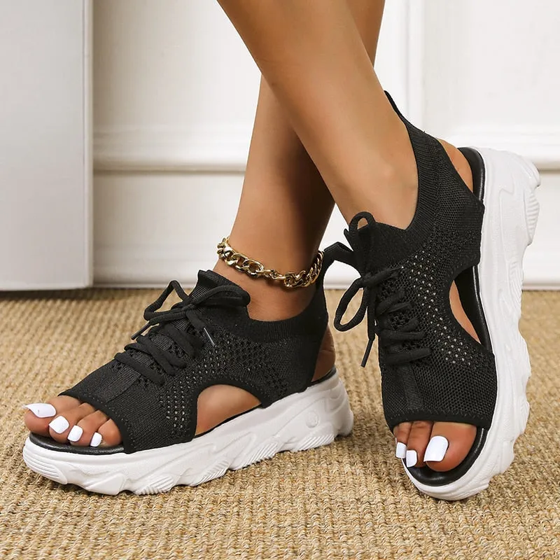 Women’s Casual Open Toe Mesh Wedge Sneakers Sandal | Perfect for Casual Days