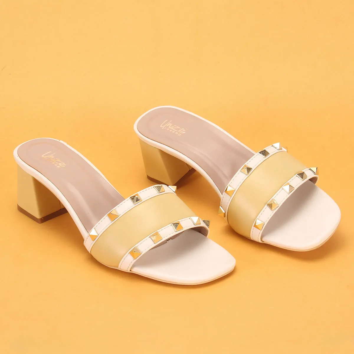 Womens "DEENA" Decorated Block Heeled Sandals