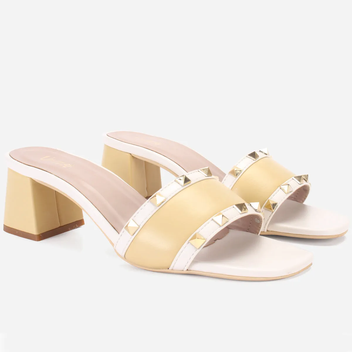 Womens "DEENA" Decorated Block Heeled Sandals