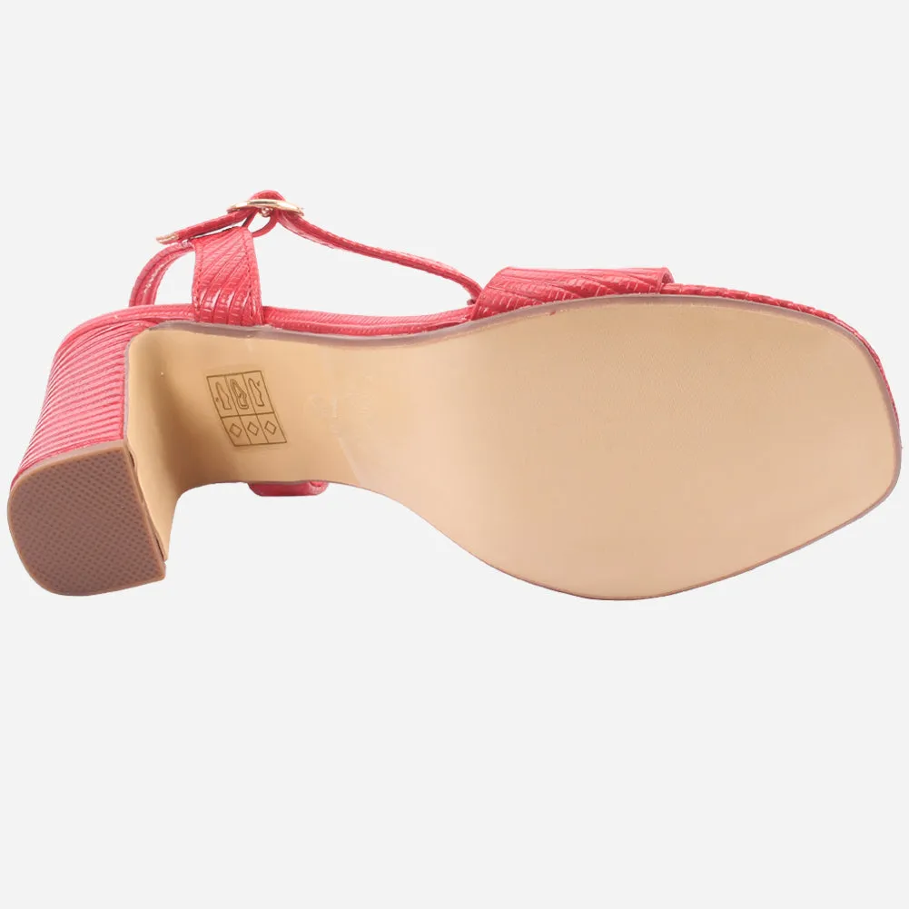 Womens "DIOAR" T-Bar Heeled Party Sandals