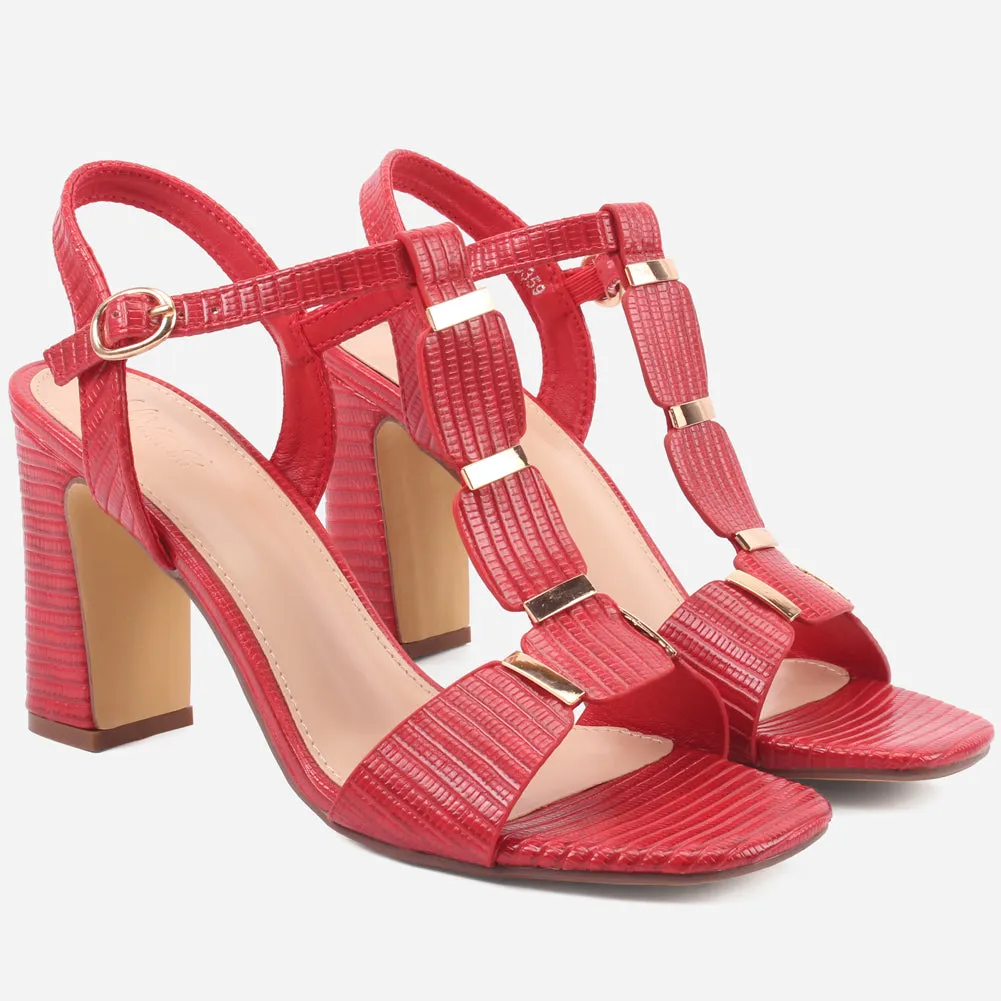 Womens "DIOAR" T-Bar Heeled Party Sandals