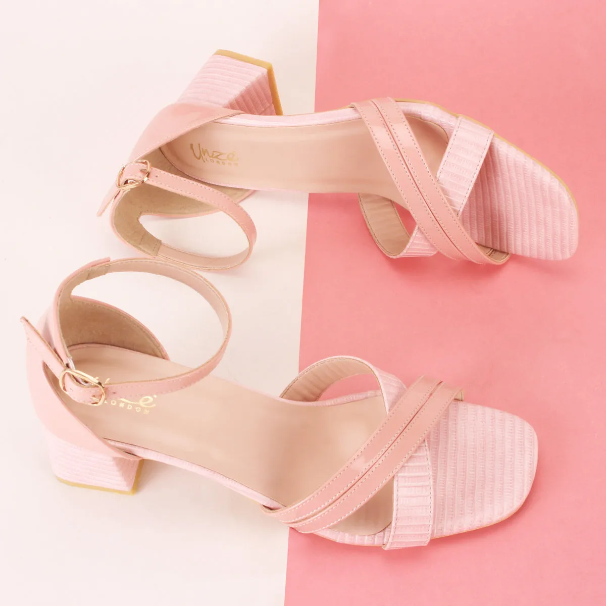 Womens "ESTEIA" Block Heeled Summer Sandals