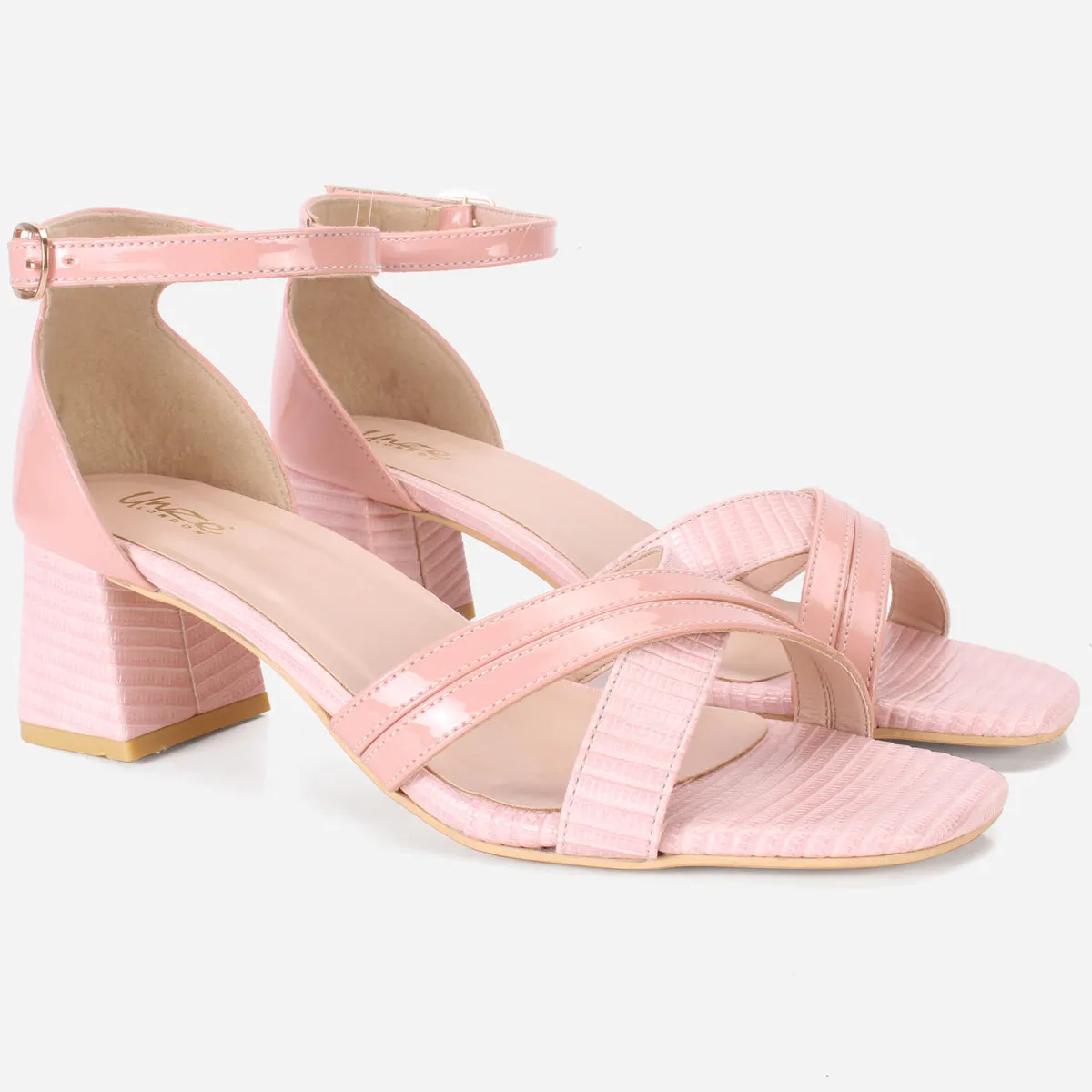 Womens "ESTEIA" Block Heeled Summer Sandals