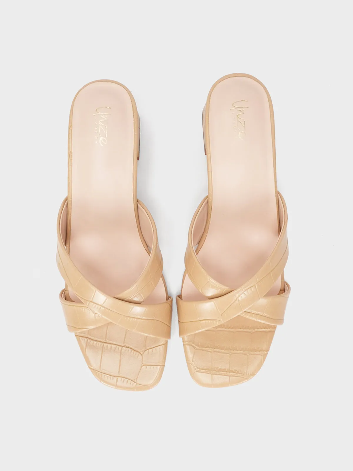 Womens "HYPNOS" Crossover Heel Sandals