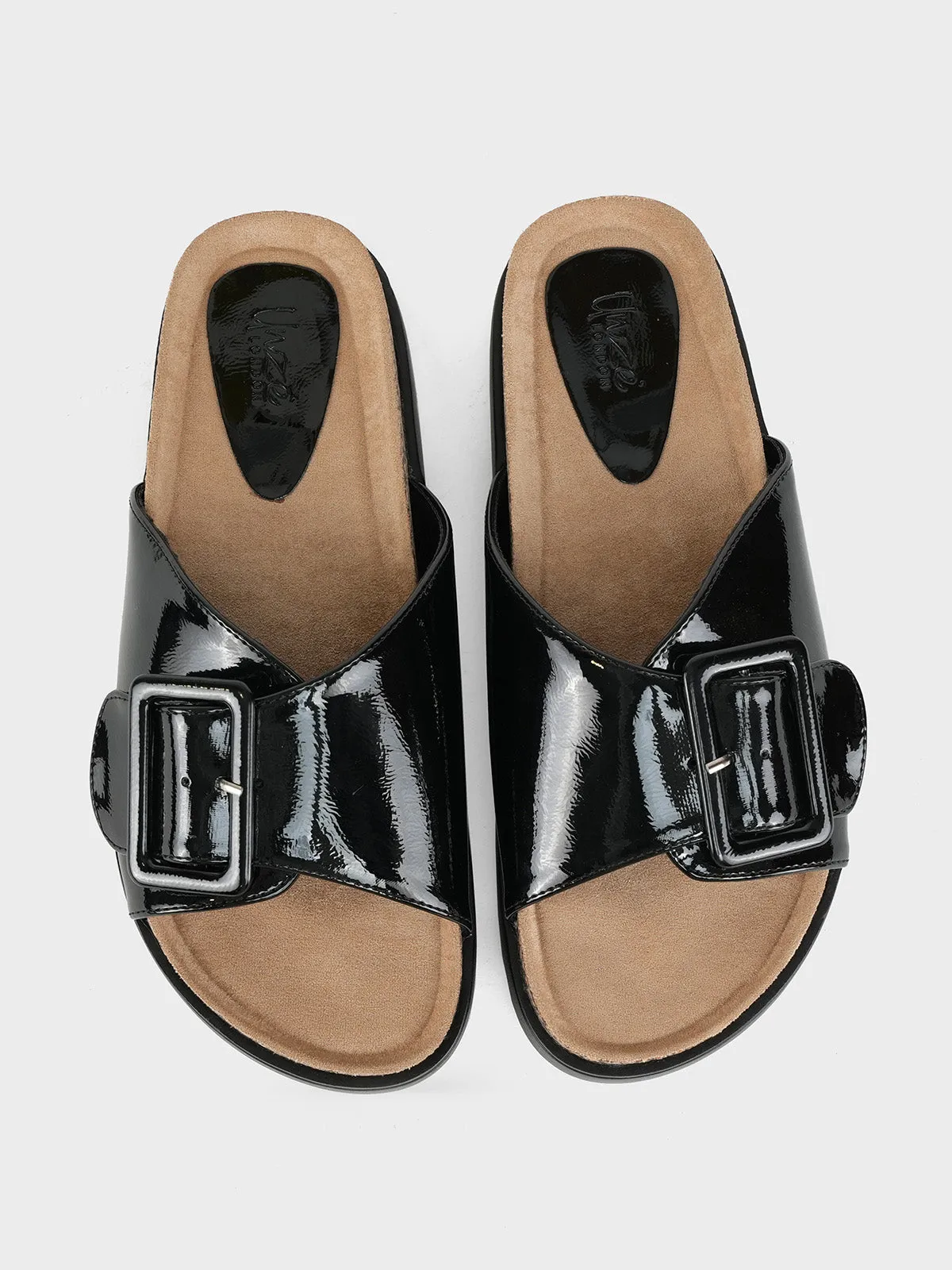 Women's "IMANI" Buckled Open Toe Slippers