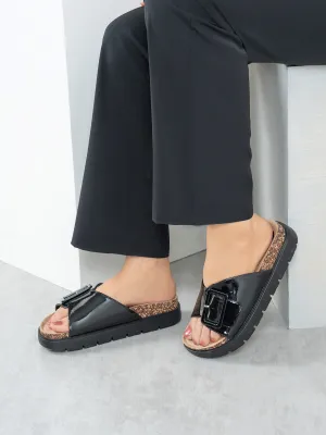 Women's "IMANI" Buckled Open Toe Slippers