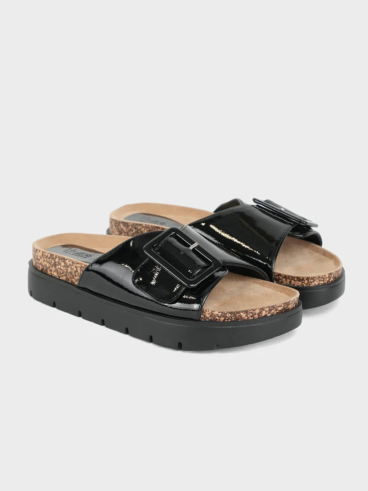 Women's "IMANI" Buckled Open Toe Slippers