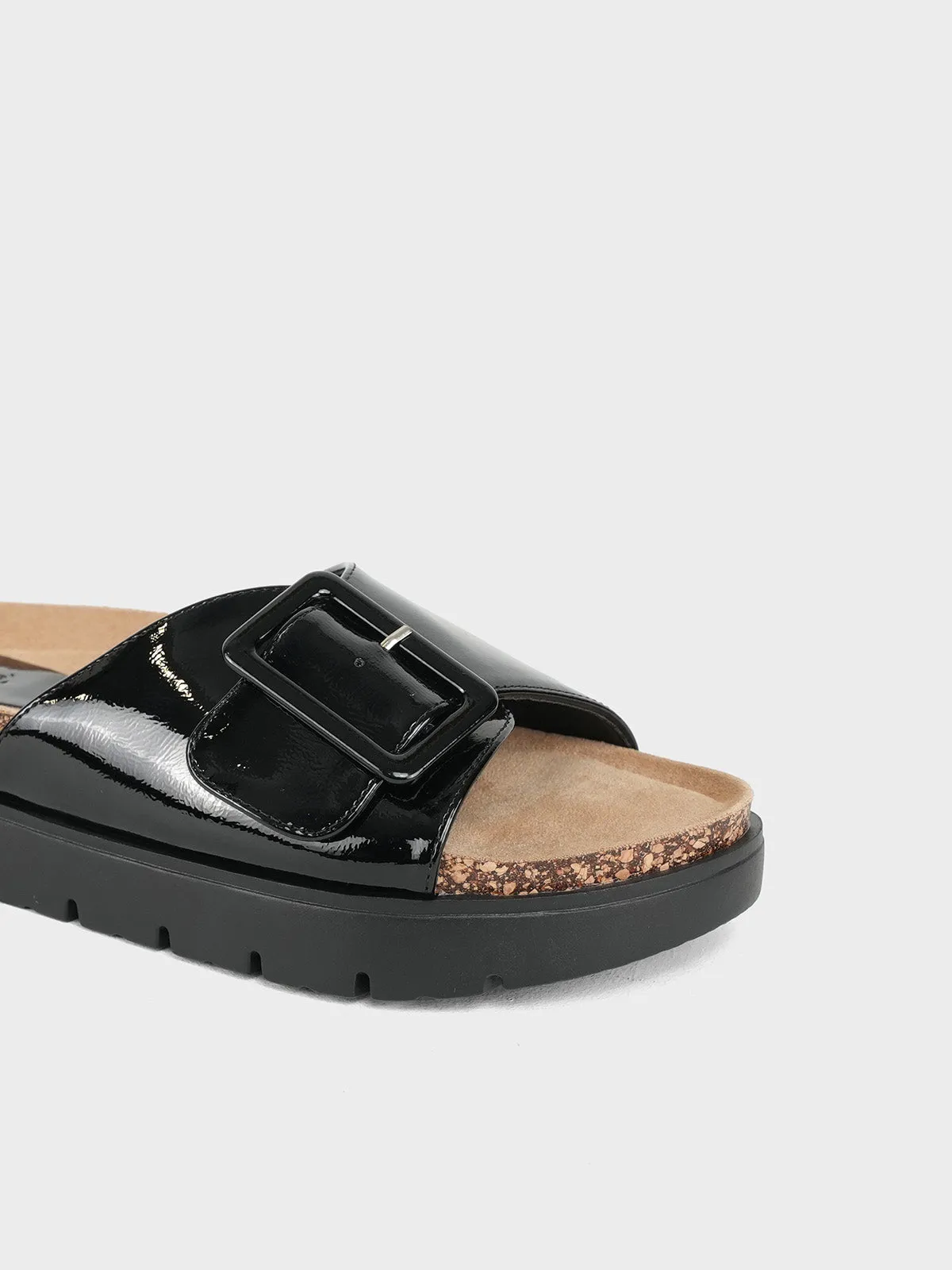Women's "IMANI" Buckled Open Toe Slippers