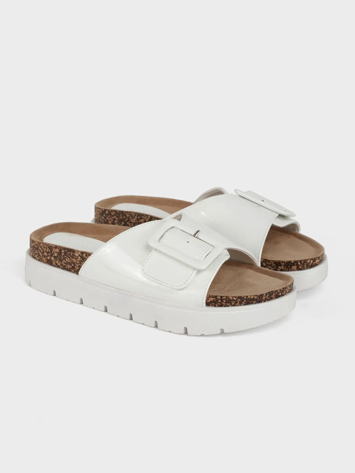 Women's "IMANI" Buckled Open Toe Slippers