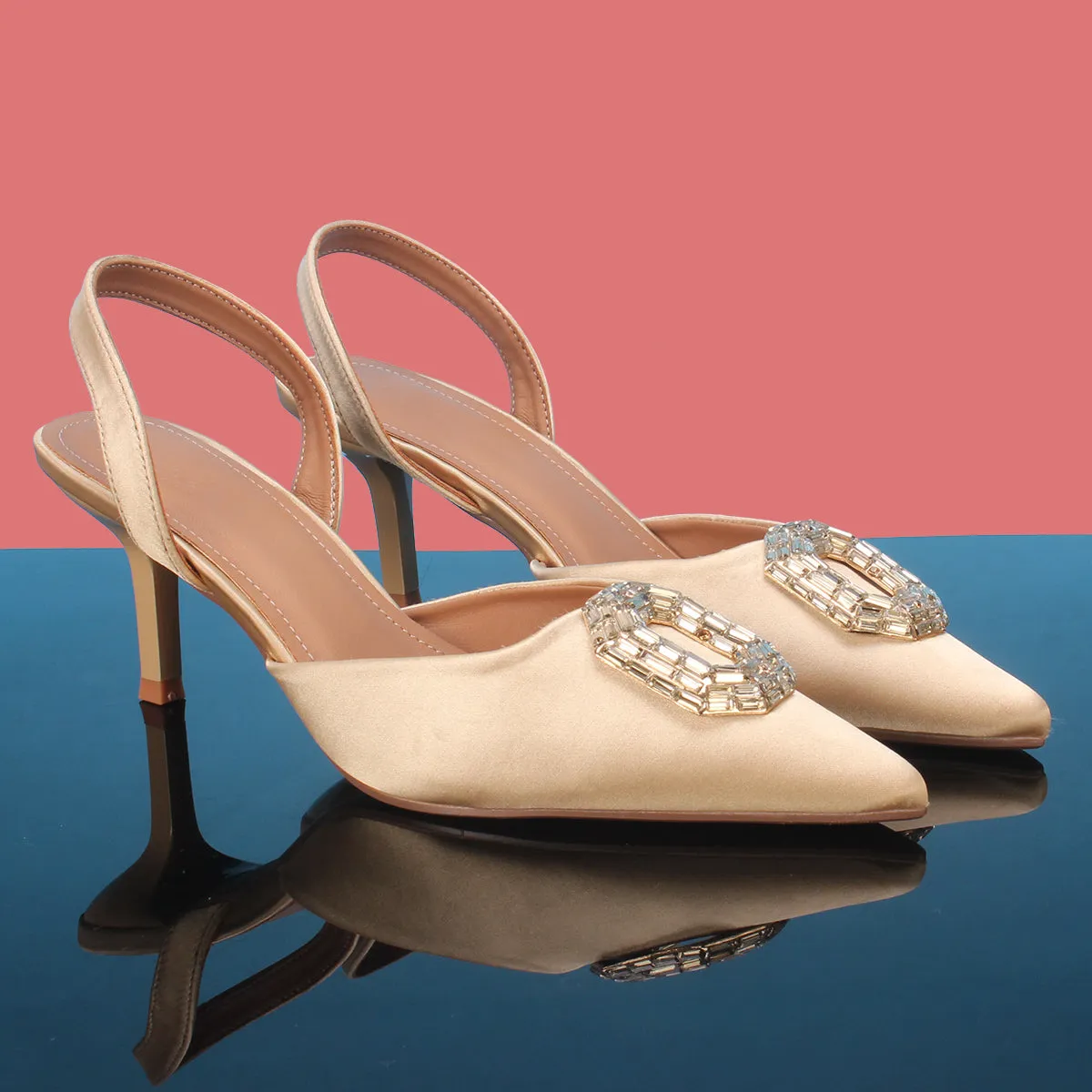 Womens "LAIA" Pointed Toe Decorated Pumps Sandals
