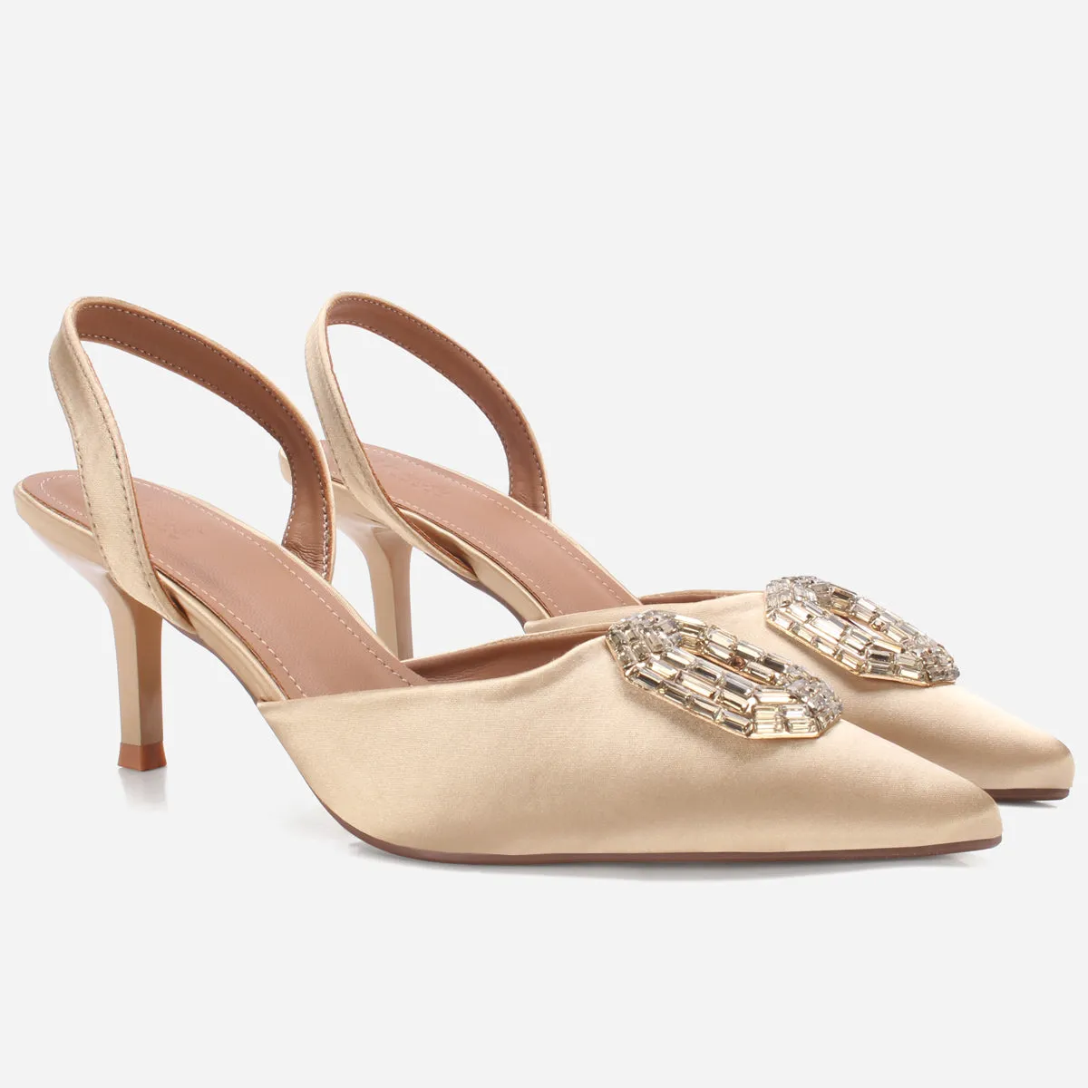 Womens "LAIA" Pointed Toe Decorated Pumps Sandals