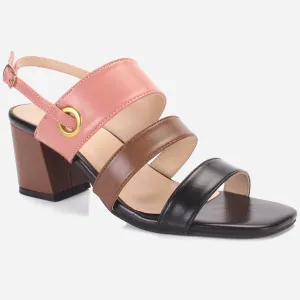 Womens "MICHELLE" Block Heeled Open Toe Sandals