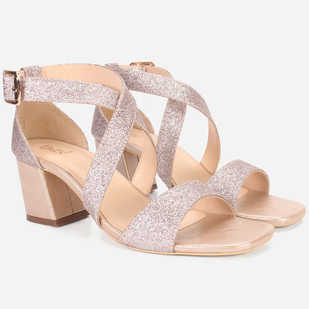 Womens "POPEL" Glittery Open Toe Summer Sandals