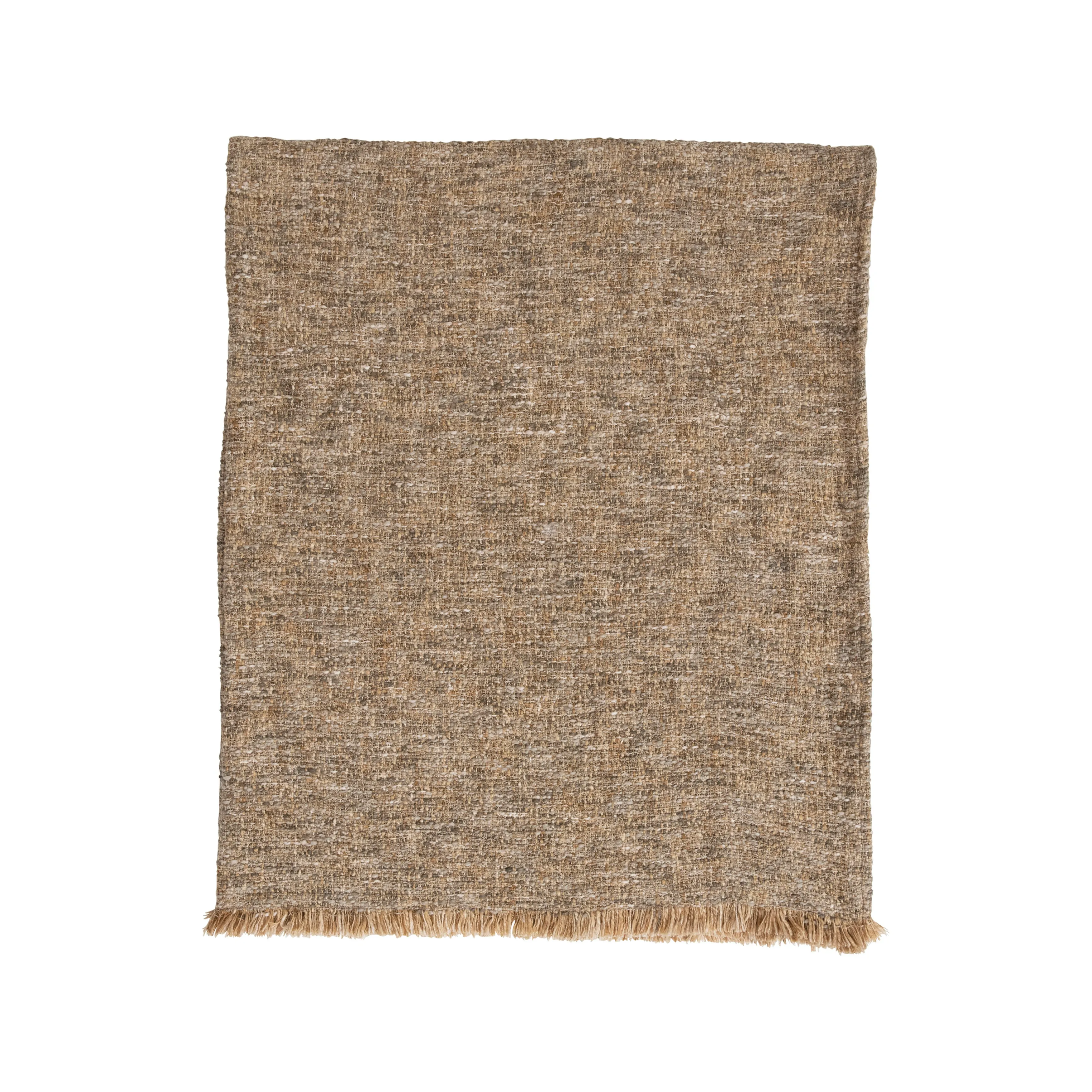 WOVEN MELANGE BOUCLE COTTON THROW