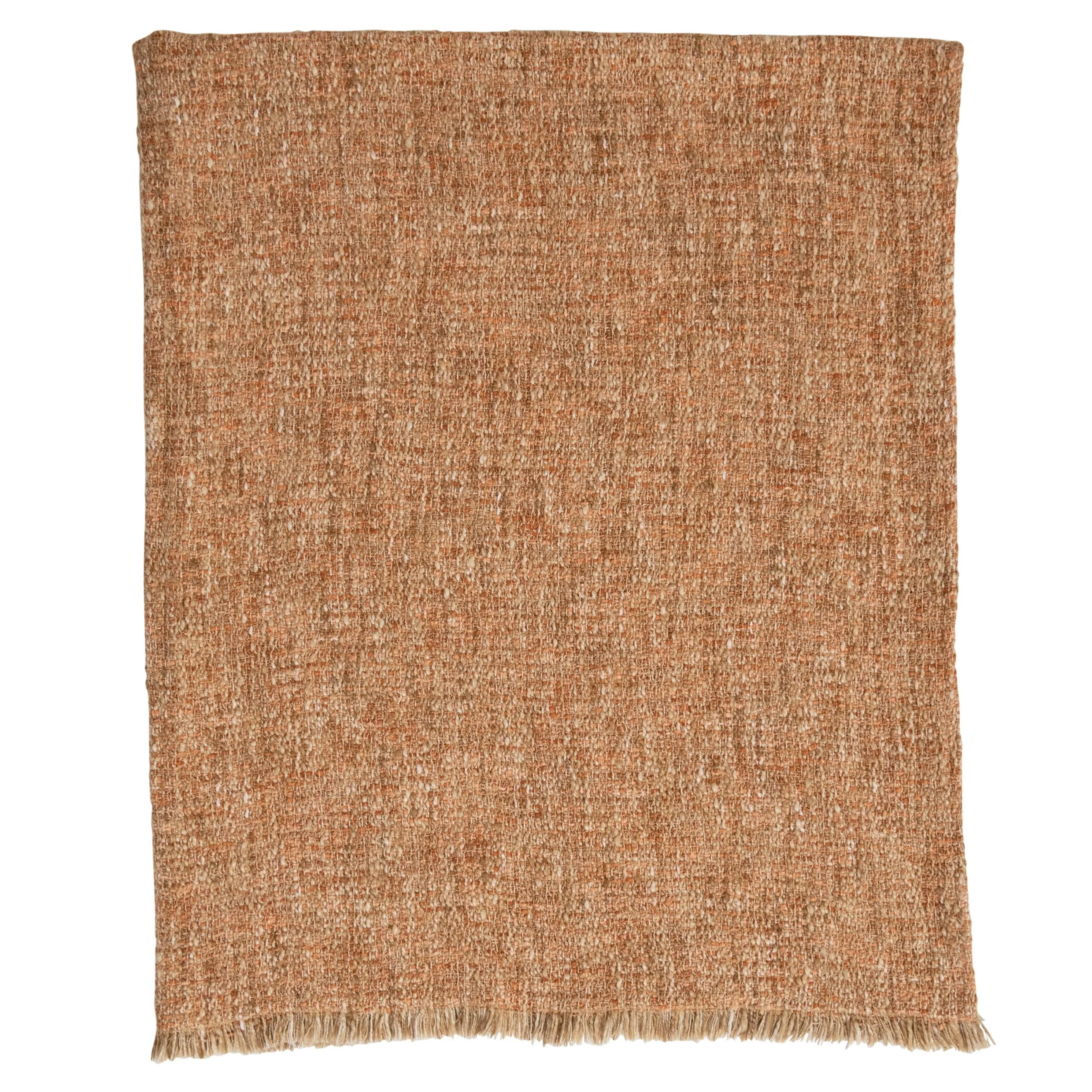 WOVEN MELANGE BOUCLE COTTON THROW
