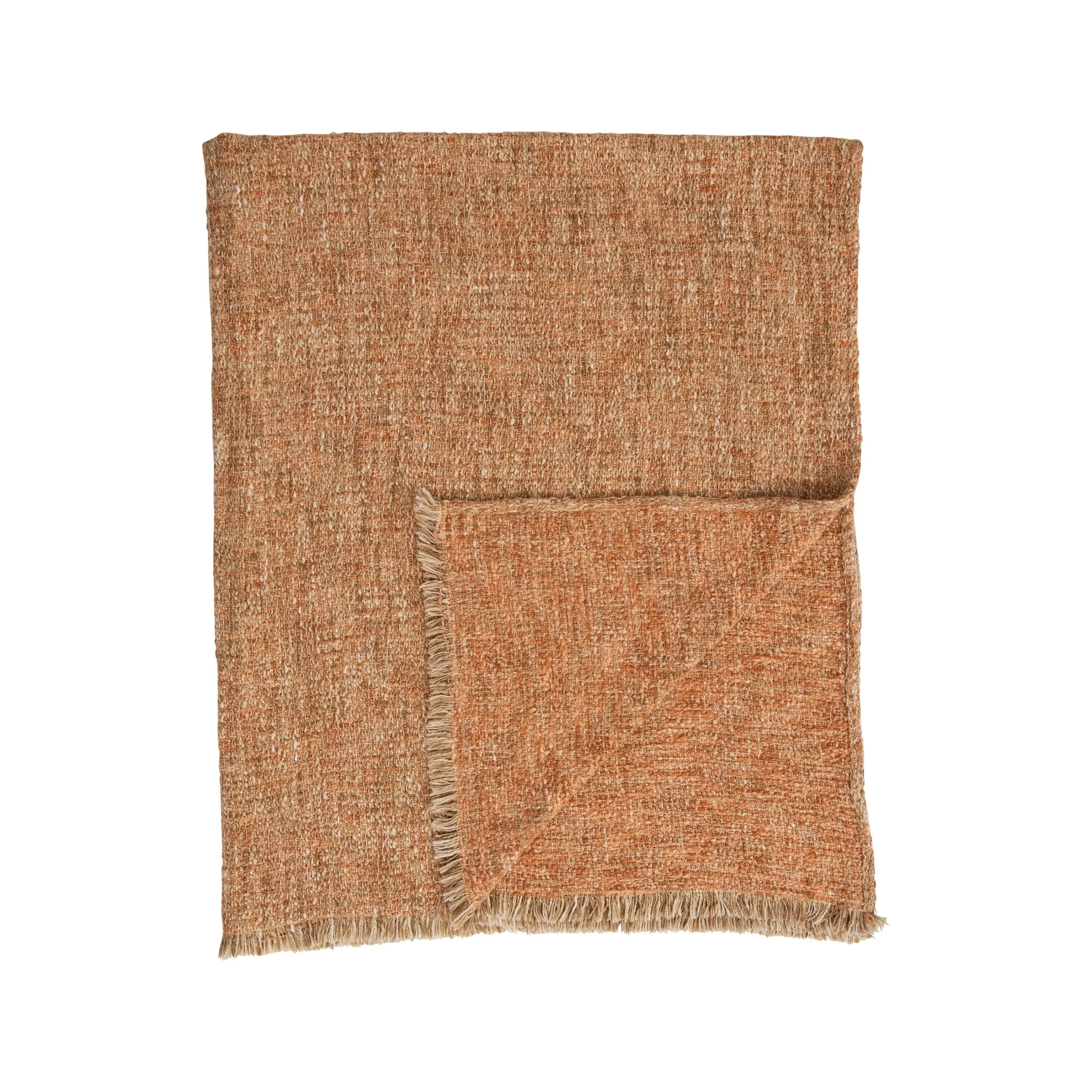 WOVEN MELANGE BOUCLE COTTON THROW