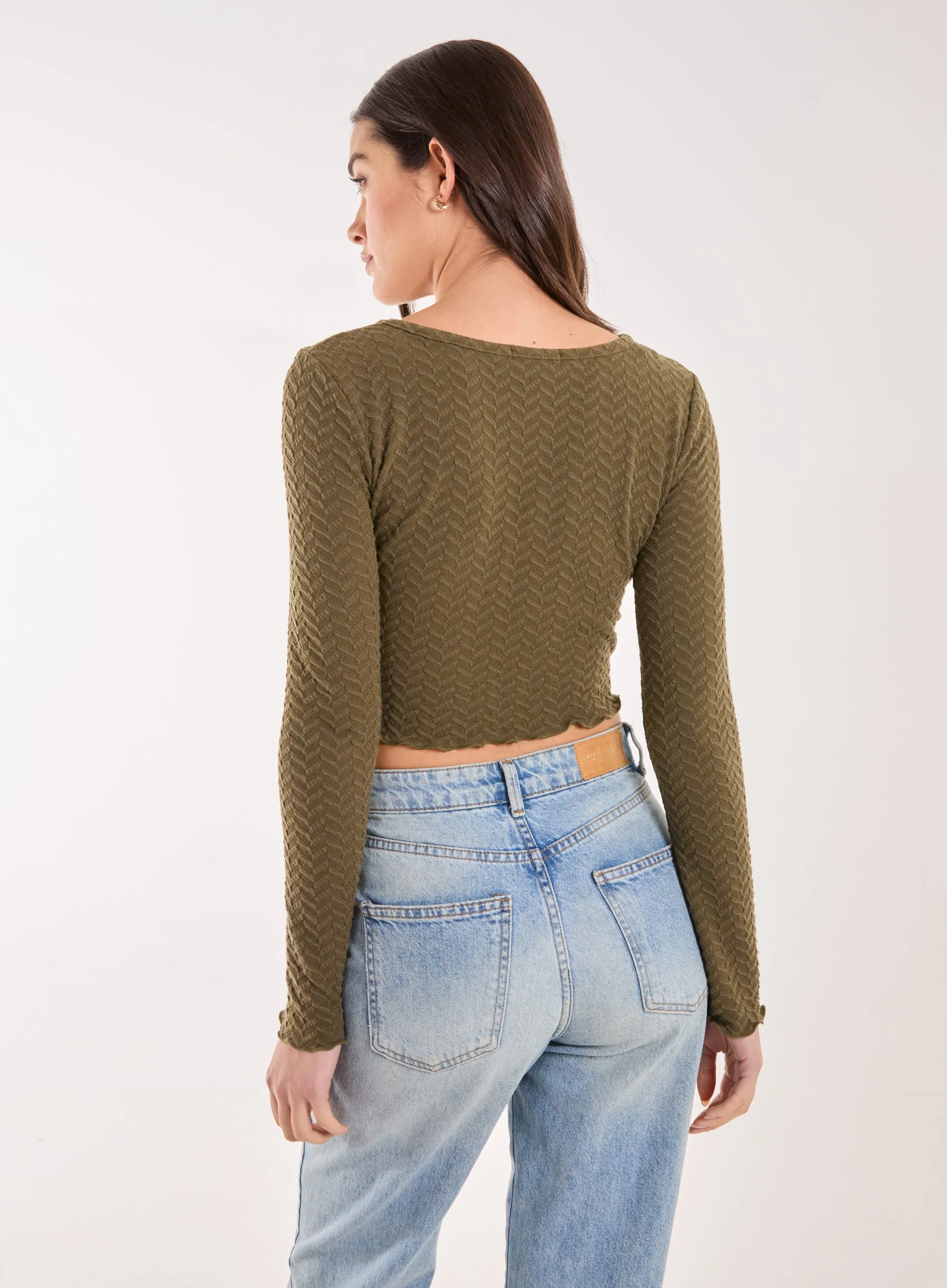 Zig Zag Jersey Long Sleeve Top